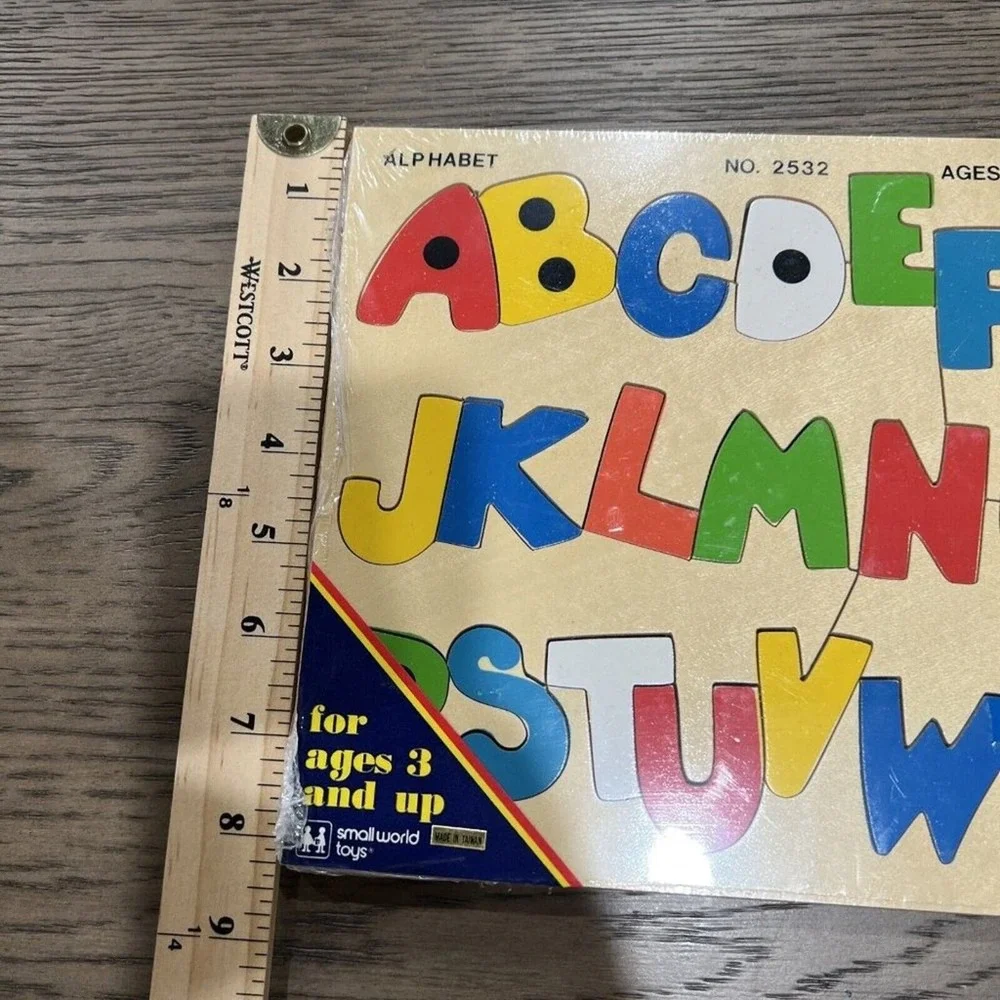 Vintage Alphabet Puzzle 1985 Still In Package‎ Wooden Colorful Classic Nostalgia